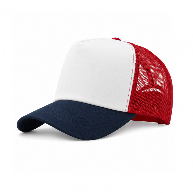 CASQUETTE TRUCKER FILET PERSONNALISABLE 'MARYLINE' - bleu/blanc/rouge