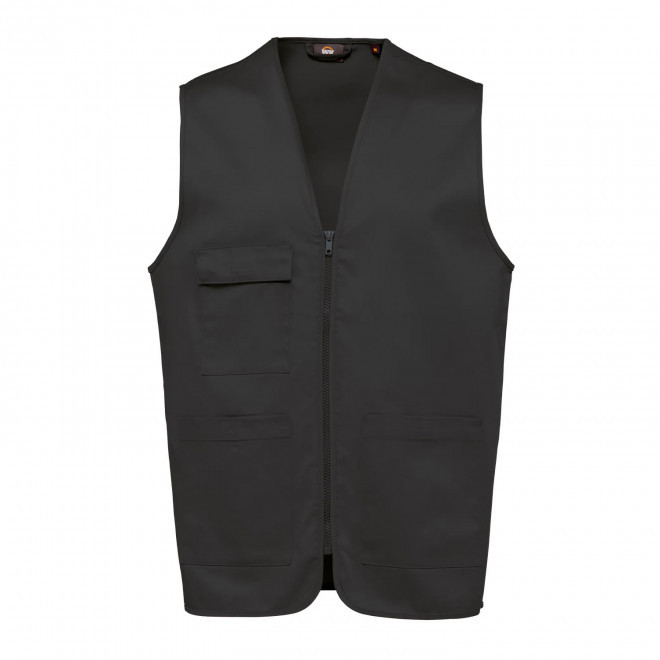 GILET DE TRAVAIL MIXTE PERSONNALISE 'PRACTO' - gris foncé