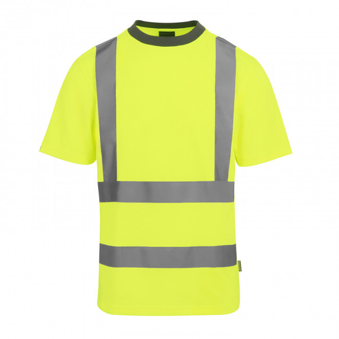 TEE-SHIRT HAUTE VISIBILITE PERSONNALISE 'PRO CONTRACT' - jaune fluo