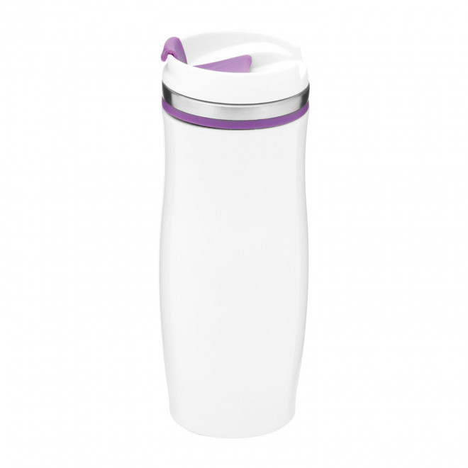 MUG ISOTHERME 400ML PERSONNALISABLE 'CREMA BLANC' - violet