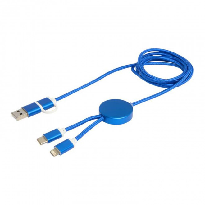RAPIDE 4J - CABLE DE CHARGE PERSONNALISABLE 'ONTARIA LONG ALU' - bleu