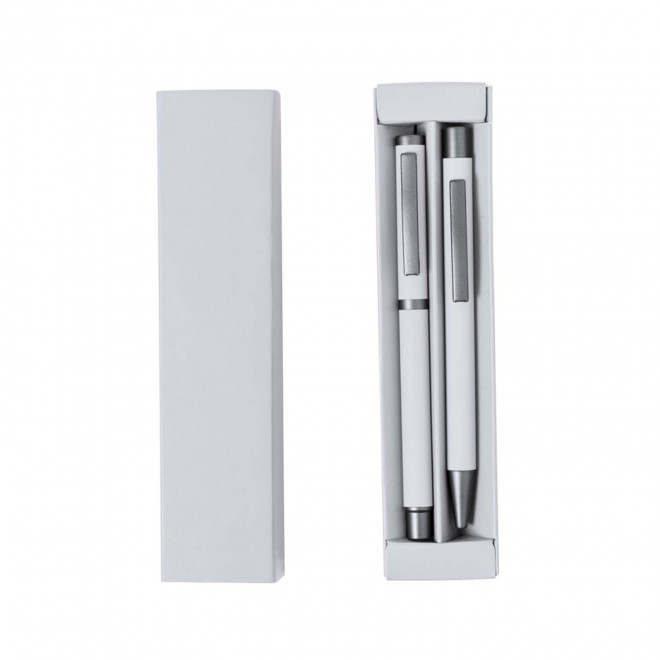 PARURE DE STYLOS PERSONNALISEE 'SOFTLY'  - blanc