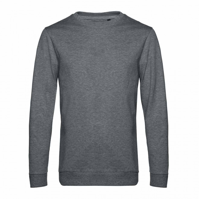 SWEAT COL ROND HOMME PERSONNALISABLE 'TERRY' - gris foncé chiné