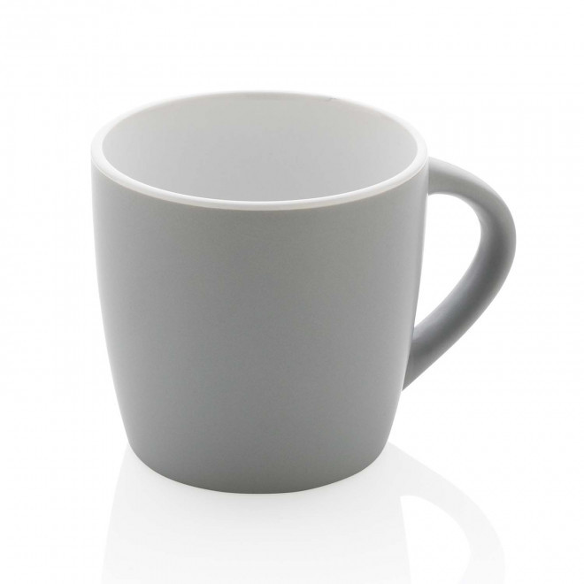 MUG CERAMIQUE BI COLOR 300ML PERSONNALISABLE 'MASHOW' - gris/blanc