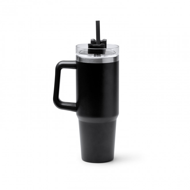 MUG ISOTHERME 870ML PERSONNALISABLE 'MUGLOT RECYCLE' - noir