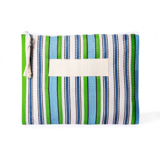 TROUSSE DE TOILETTE RAYURES PERSONNALISEE 'OPHELIA' - vert