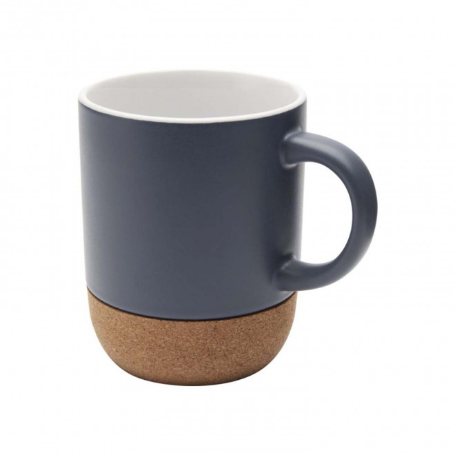 MUG CERAMIQUE ET LIÈGE PERSONNALISE 'STARTER COLOR' - bleu gris