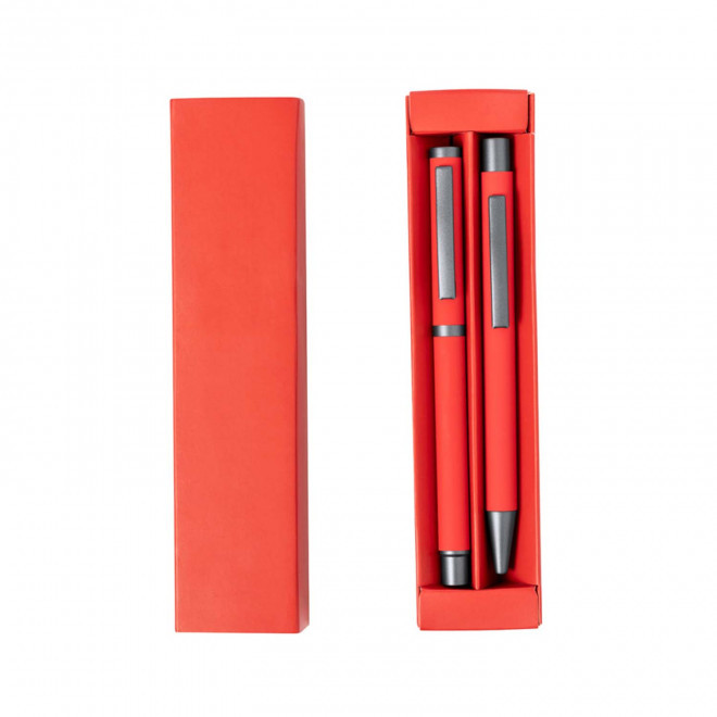 PARURE DE STYLOS PERSONNALISEE 'SOFTLY'  - rouge