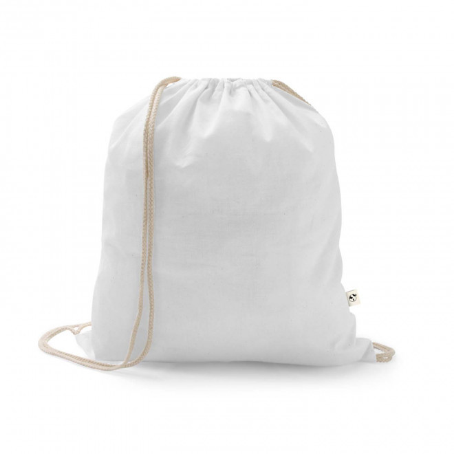 SAC A DOS CORDE RECYCLE PERSONNALISABLE 'PAPEY RECYCLE' - blanc
