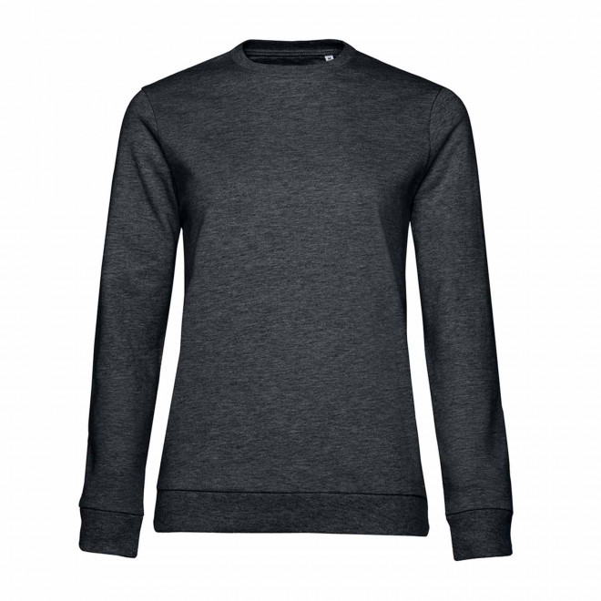SWEAT COL ROND FEMME PERSONNALISABLE 'TERRY' - noir chiné