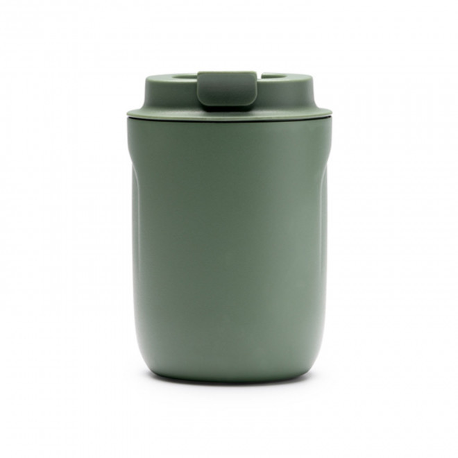 MUG ACIER ISOTHERME PERSONNALISABLE 250ML 'CLEROU' - vert