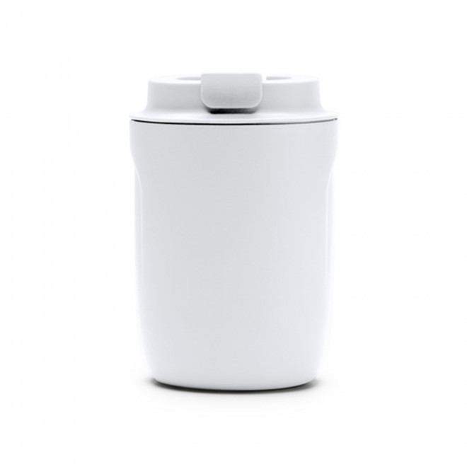 MUG ACIER ISOTHERME PERSONNALISABLE 250ML 'CLEROU' - blanc