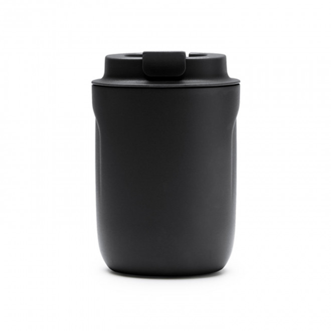 MUG ACIER ISOTHERME PERSONNALISABLE 250ML 'CLEROU' - noir