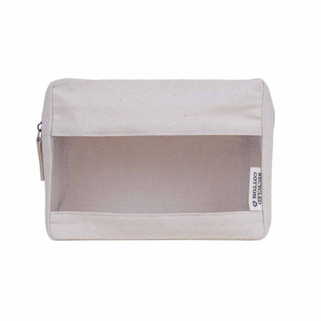 TROUSSE DE TOILETTE PERSONNALISABLE TOILE RECYCLE 'DANIA' - naturel