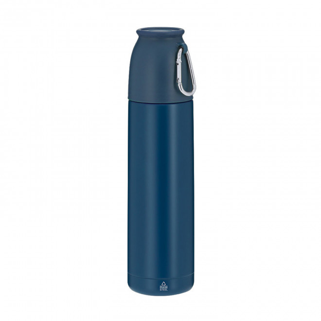 BOUTEILLE ISOTHERME A MOUSQUETON PERSONNALISE 'RINCLO' - bleu marine
