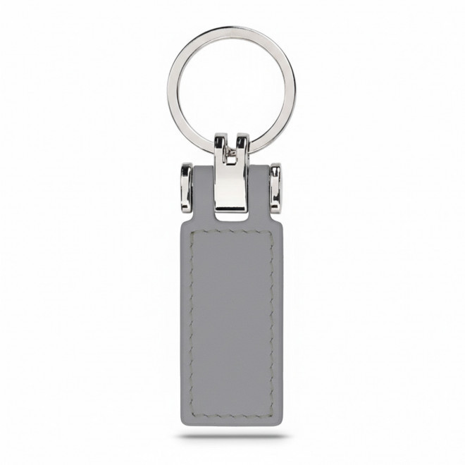 PORTE CLE AUTOMOBILE EN PU PERSONNALISABLE 'ZELIAS' - gris clair