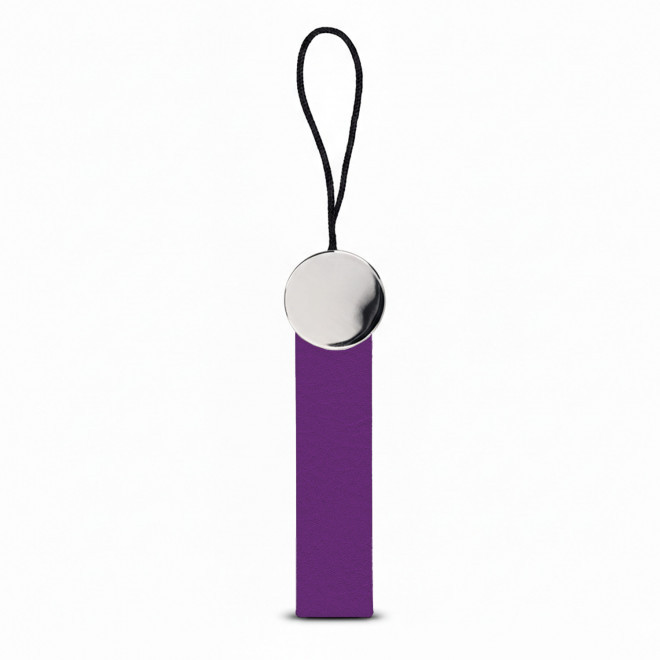 PORTE CLE EN PU ET ZAMAC PERSONNALISE 'BASTO' - violet