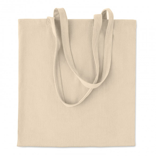 TOTE BAG EN VELOURS COTELE PERSONNALISE 'MOMAX' - écru