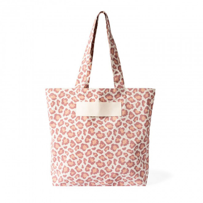 TOTE BAG SOUFFLET LEOPARD PERSONNALISE 'SALESSE' - rose