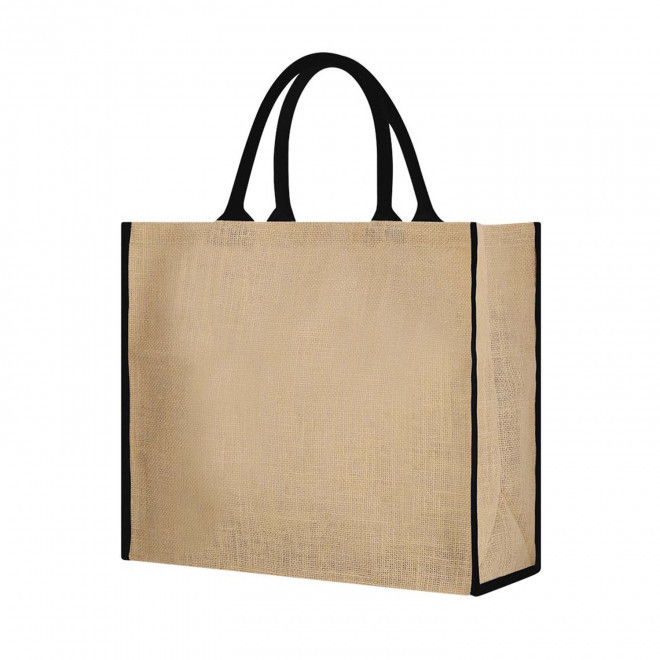 SAC EN JUTE PERSONNALISABLE 'FALAS' - noir