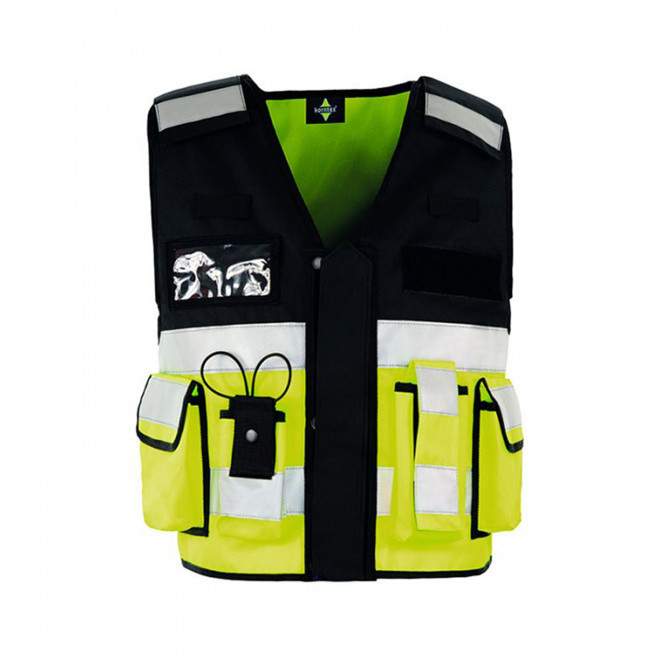 GILET DE SECURITE KORNTEX PERSONNALISE 'BONN' - noir/jaune