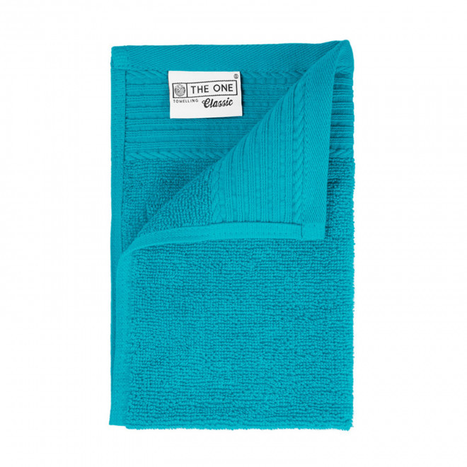 SERVIETTE PUBLICITAIRE COTON 'PUREL 30X50' - bleu turquoise