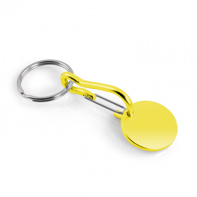 PORTE CLES JETON ALU PERSONNALISABLE 'SEGNA MOUSQUETON' - jaune