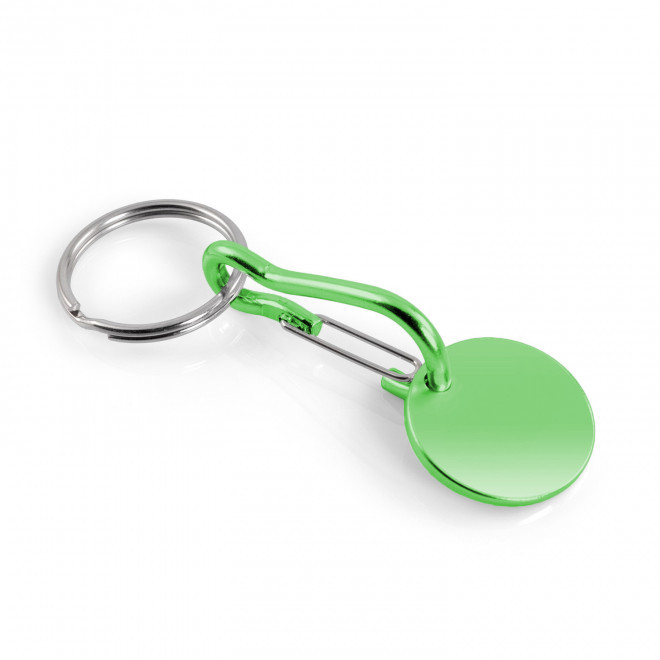 PORTE CLES JETON ALU PERSONNALISABLE 'SEGNA MOUSQUETON' - vert clair
