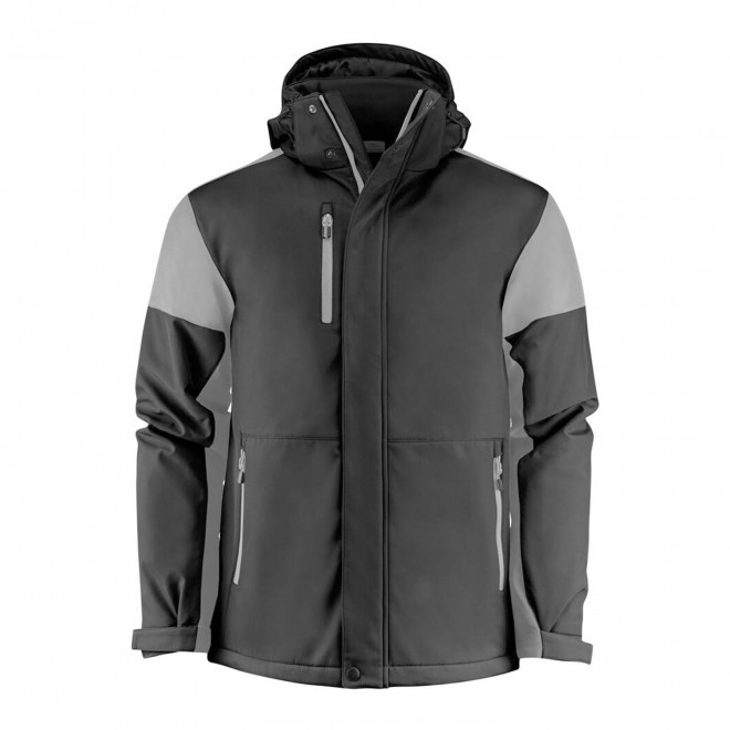 SOFTSHELL HOMME PERSONNALISEE 'PRIME PADDED' - noir/gris