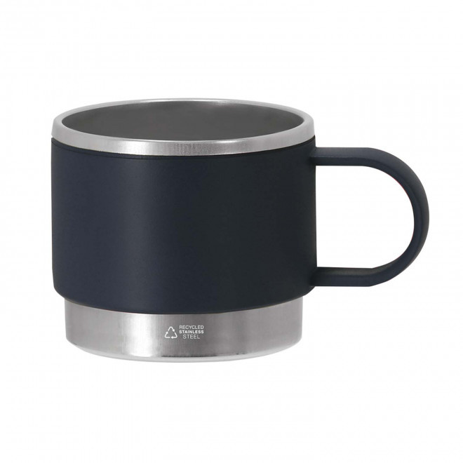 MUG PERSONNALISE EN ACIER RECYCLE 140ML 'BLUYVO' - bleu marine