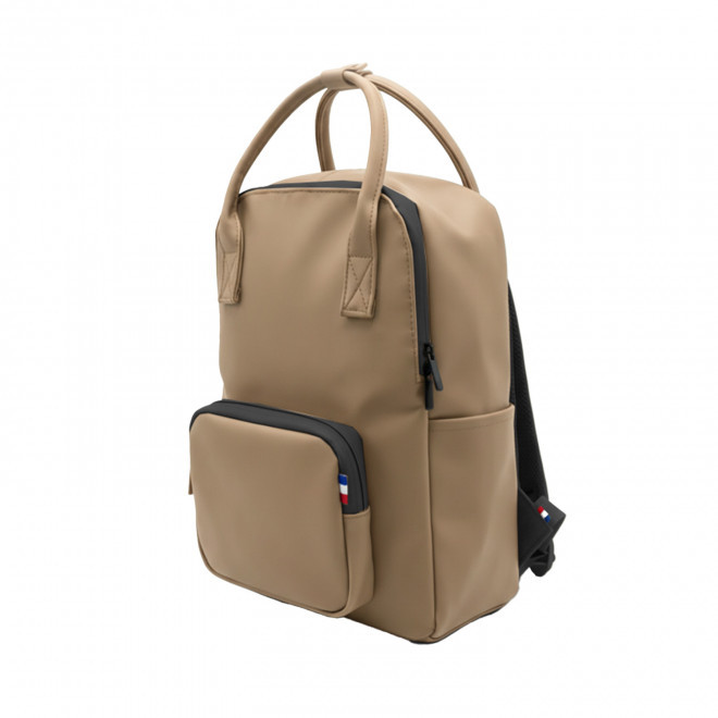 SAC A DOS PERSONNALISABLE EN PU ORIGINE FRANCE 'ANTHONY' - beige