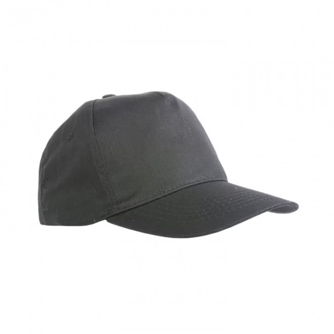 CASQUETTE PERSONNALISBALE ENFANT 5 PANS 'BASICA POLYESTER' - noir