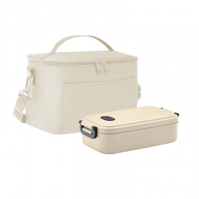 SET SAC ISOTHERME ET LUNCH BOX PERSONNALISABLE 'FITENO' - beige