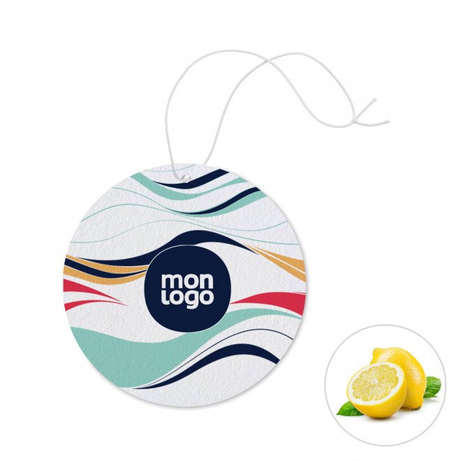 DESODORISANT VOITURE PERSONNALISABLE 'KENDO ROND' - citron