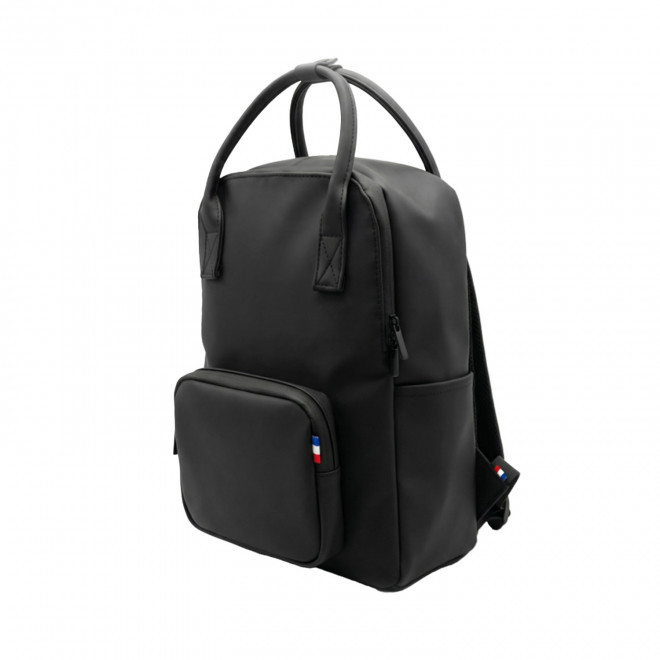 SAC A DOS PERSONNALISABLE EN PU ORIGINE FRANCE 'ANTHONY' - noir