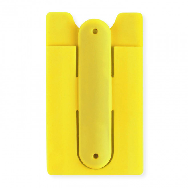 PORTE CARTE PERSONNALISABLE SUPPORT TEL 'SKELBO' - jaune