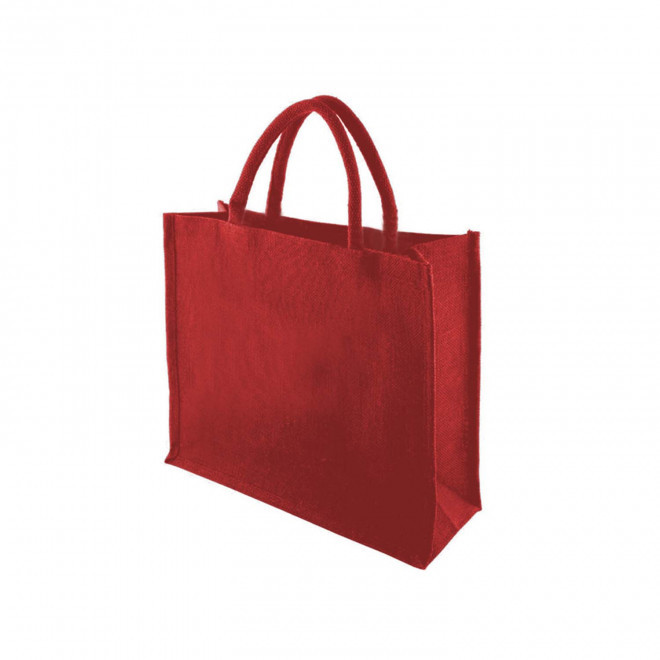 SAC JUTE COLORE PERSONNALISABLE 'MADOU COLOR' - rouge