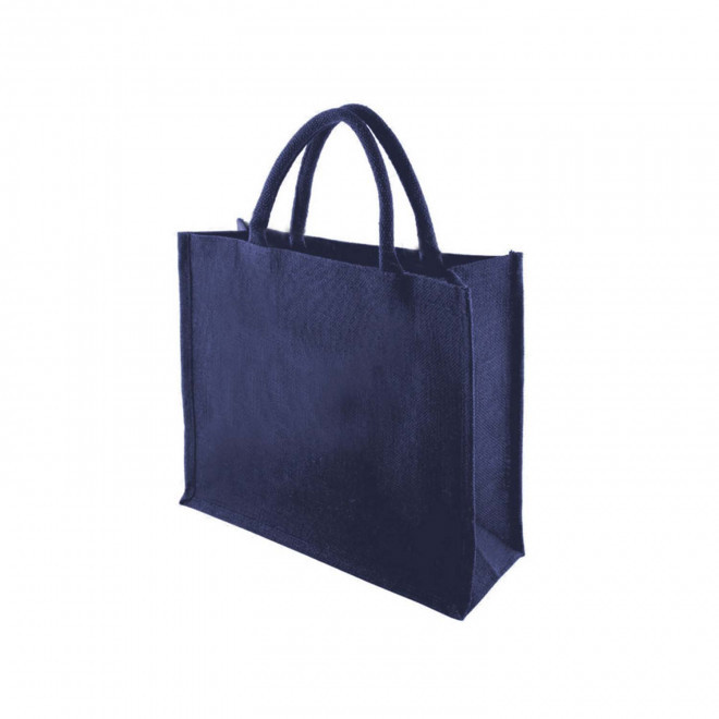 SAC JUTE COLORE PERSONNALISABLE 'MADOU COLOR' - bleu marine