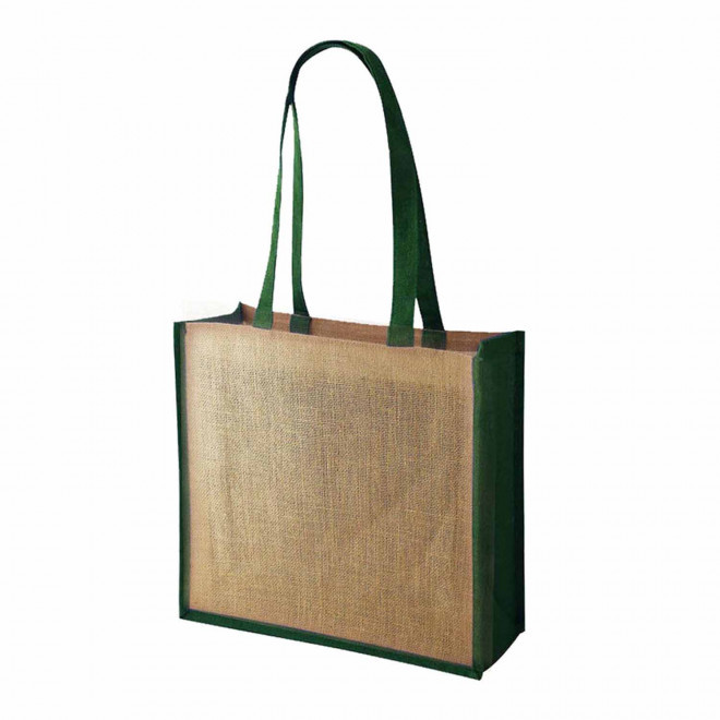 SAC EN JUTE COLORE PERSONNALISABLE 'LEONA' - vert