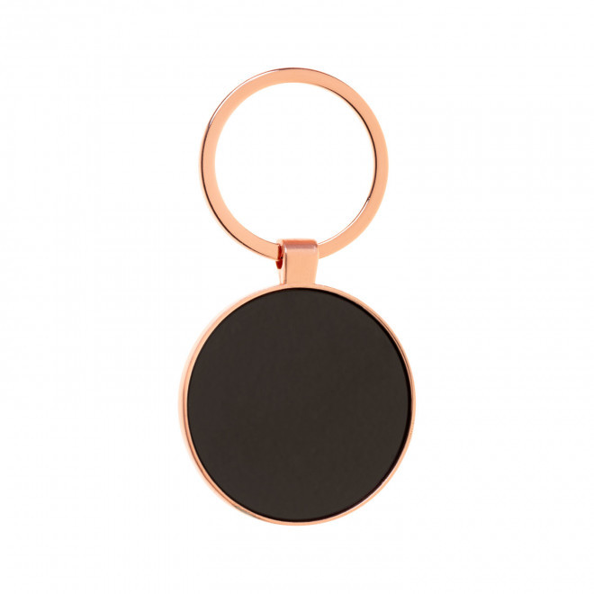 PORTE CLES EN METAL PERSONNALISABLE 'ANTONETTA ROND' - rose gold