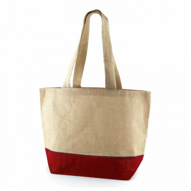 CABAS EN JUTE COLORE PERSONNALISABLE 'FERIEL' - rouge