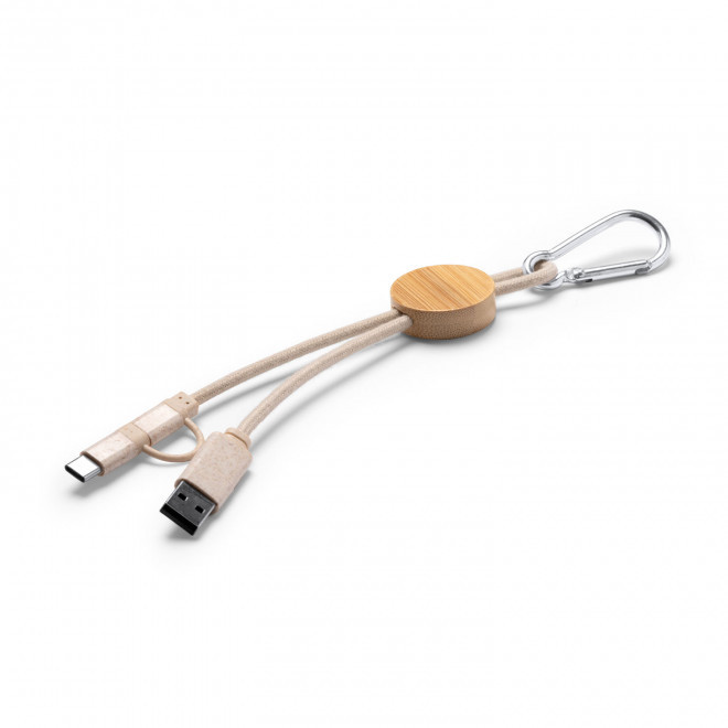 CABLE MOUSQUETON PERSONNALISABLE 'MINDA' - bambou