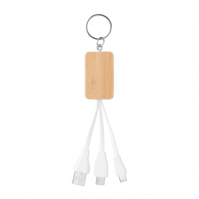 CABLE PORTE CLE PERSONNALISABLE 'MEDIACLE' - bois