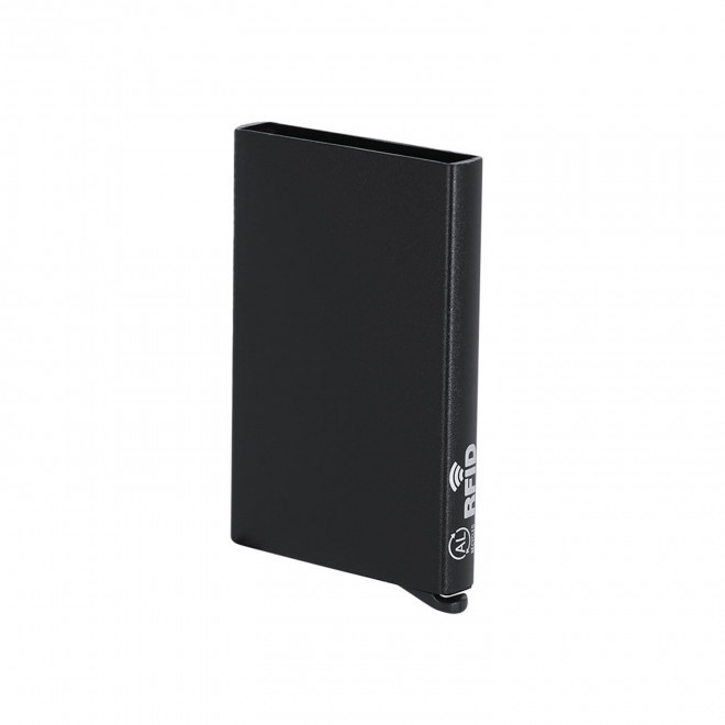 PORTE CARTE EN ALUMINIUM PERSONNALISABLE 'BANKIX' - noir