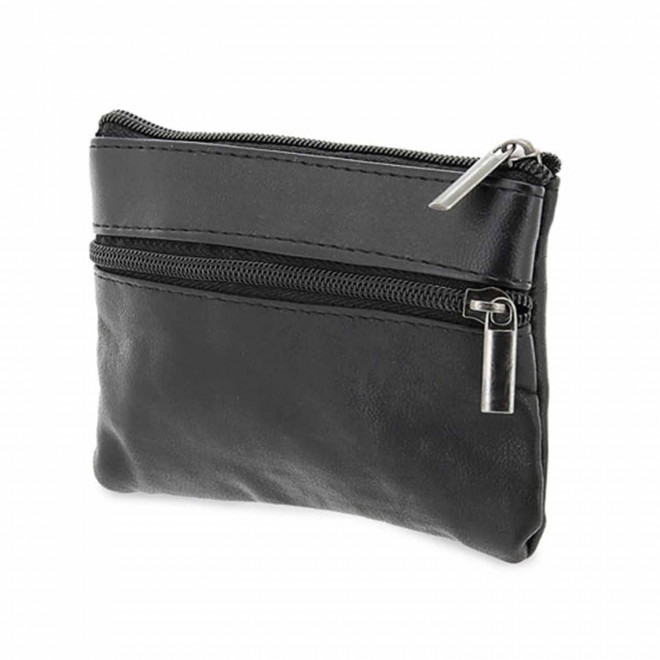 PORTE MONNAIE PERSONNALISABLE EN CUIR 'ILYOUS' - noir
