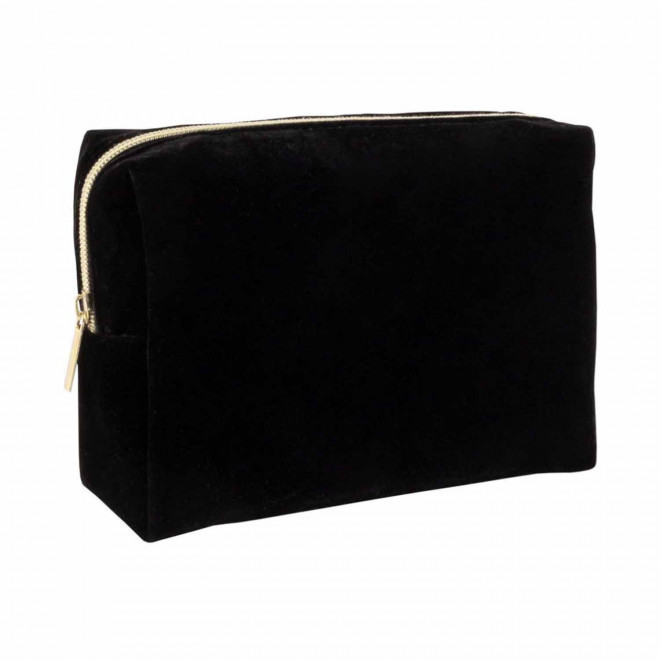 TROUSSE DE TOILETTE PERSONNALISABLE EN VELOURS 'DOUCE XL' - noir