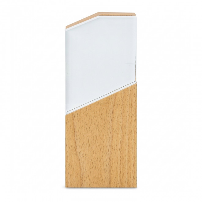 TROPHEE EN BOIS ET VERRE PERSONNALISE 'KAYNA QUADRI' - naturel