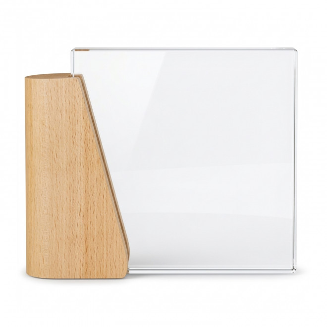 TROPHEE EN BOIS ET VERRE PERSONNALISABLE 'KAYNA QUADRI' - naturel