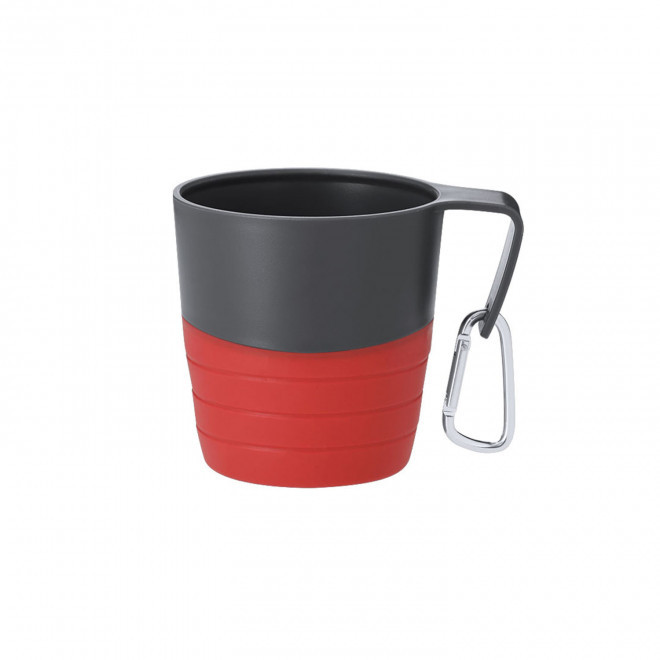 MUG PLIABLE AVEC MOUSQUETON PERSONNALISE 340ML 'MUGO' - rouge