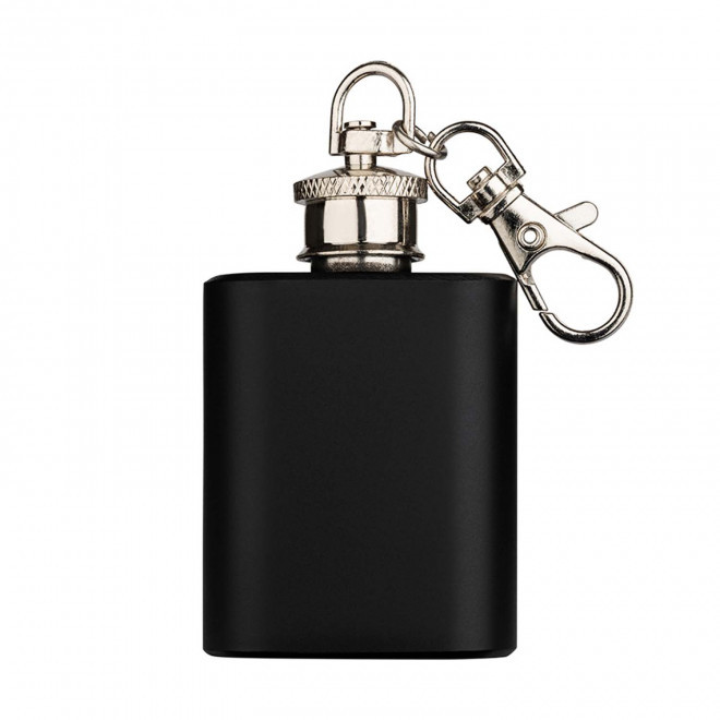 PORTE-CLES FLASQUE PERSONNALISABLE 'GUDYS DARK 28.3 ML' - noir